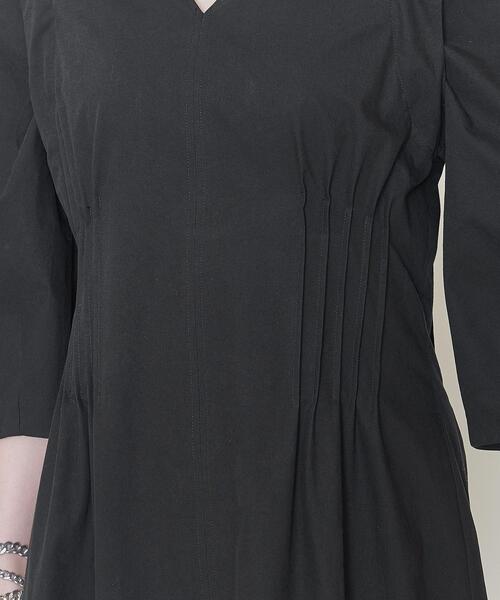 ASTRAET（アストラット）の「＜ASTRAET（アストラット）＞コットン ピンタック Vネック ワンピース†（ワンピース・レディース・オフホワイト/ブラック・FREE）」の9枚目の写真
