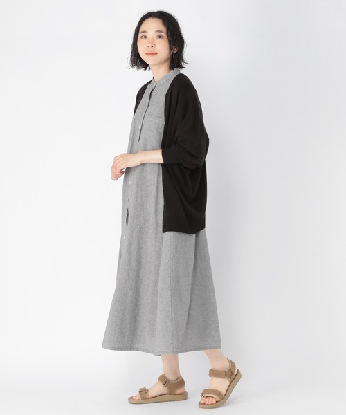 studio CLIP(スタディオクリップ)の「12ゲージ麻タッチカーディガン(カーディガン/ボレロ・レディース・ブラック/ベージュ・FREE)」の9枚目の写真