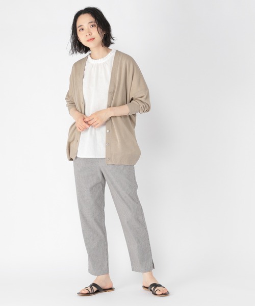 studio CLIP(スタディオクリップ)の「12ゲージ麻タッチカーディガン(カーディガン/ボレロ・レディース・ブラック/ベージュ・FREE)」の3枚目の写真