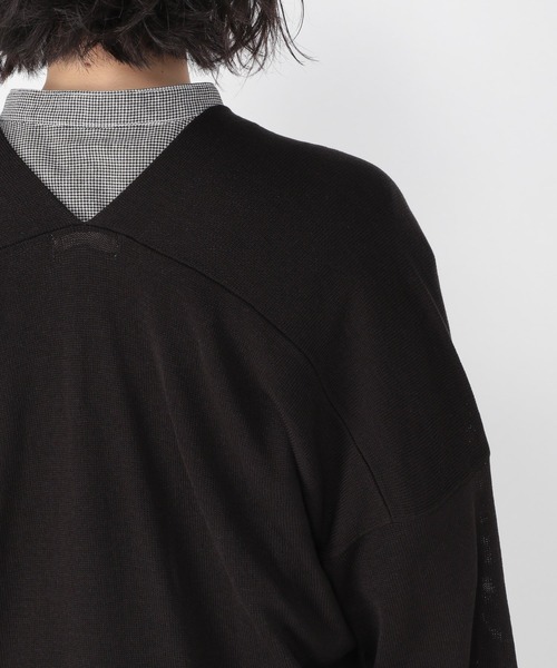 studio CLIP(スタディオクリップ)の「12ゲージ麻タッチカーディガン(カーディガン/ボレロ・レディース・ブラック/ベージュ・FREE)」の4枚目の写真