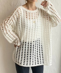 She's Closet（シーズクローゼット）の「前後２way長袖メッシュニットカーディガンプルオーバー（ニット/セーター）」