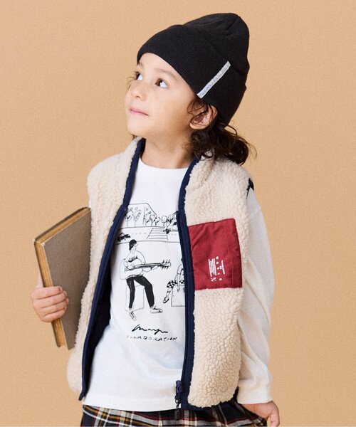 BREEZE（ブリーズ）の「リバーシブルボアベスト（ベスト・キッズ・ブラック/ネイビー/カーキ・90/100/110/120/130/140/150）」の3枚目の写真