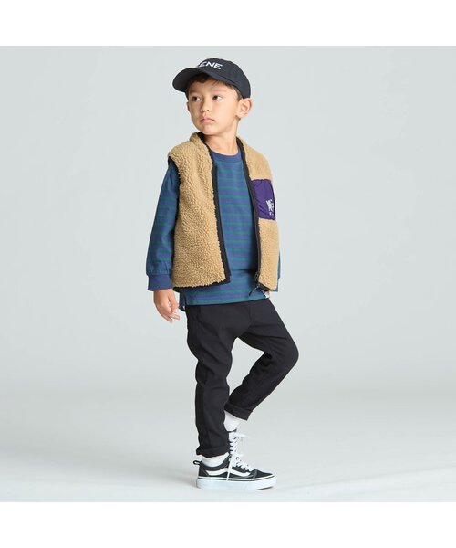 BREEZE（ブリーズ）の「リバーシブルボアベスト（ベスト・キッズ・ブラック/ネイビー/カーキ・90/100/110/120/130/140/150）」の5枚目の写真