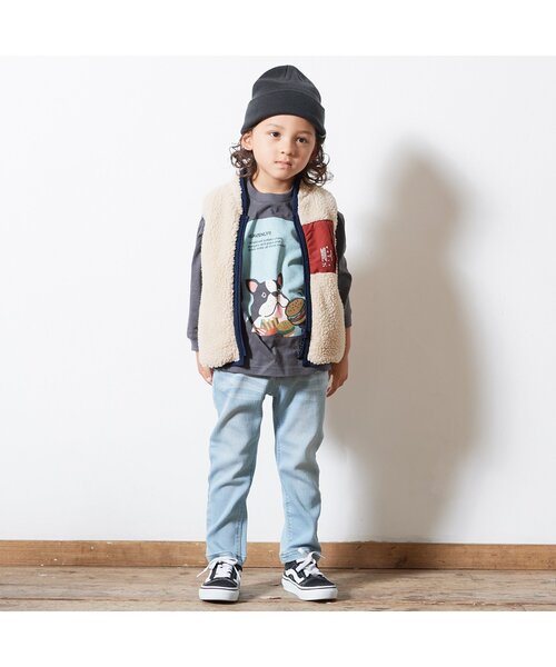 BREEZE（ブリーズ）の「リバーシブルボアベスト（ベスト・キッズ・ブラック/ネイビー/カーキ・90/100/110/120/130/140/150）」の12枚目の写真