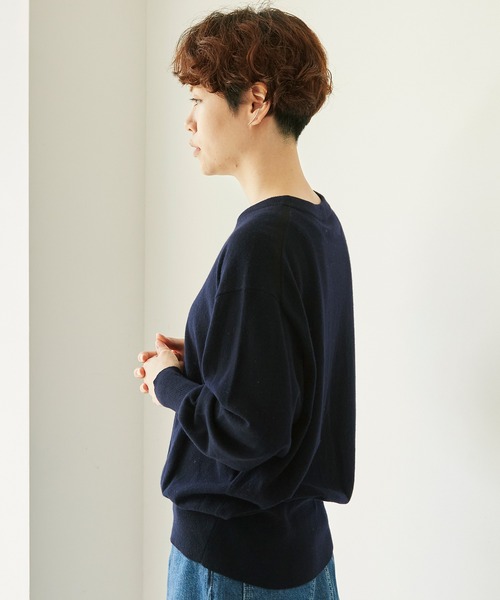 nitca（ニトカ）の「14G CAPRI プルオーバー（ニット/セーター・レディース・ネイビー/オフホワイト/オレンジ/ベージュ・FREE）」の6枚目の写真