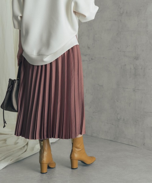 URBAN RESEARCH ROSSO（アーバンリサーチロッソ）の「サテンプリーツスカート（スカート・レディース・ネイビー/カーキ/ピンク・38/36）」の17枚目の写真