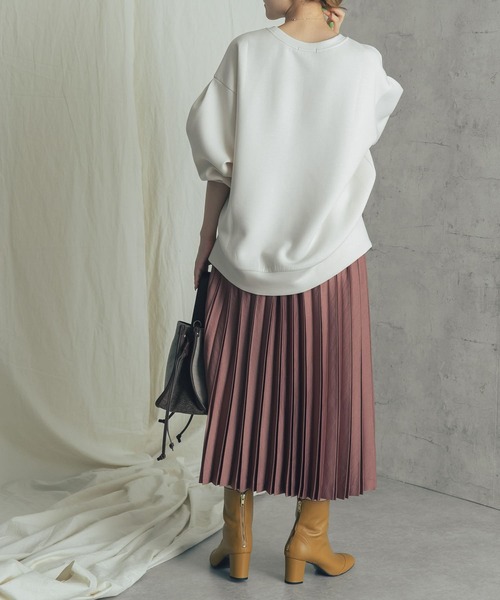 URBAN RESEARCH ROSSO（アーバンリサーチロッソ）の「サテンプリーツスカート（スカート・レディース・ネイビー/カーキ/ピンク・38/36）」の14枚目の写真