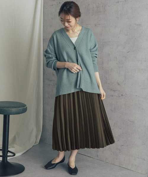 URBAN RESEARCH ROSSO（アーバンリサーチロッソ）の「サテンプリーツスカート（スカート・レディース・ネイビー/カーキ/ピンク・38/36）」の8枚目の写真