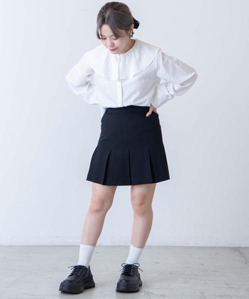 DuKKah（デュカ）の「Dukkah/【低身長向け】ボックスプリーツミニスカパン（スカート・レディース・ブラウン系その他/ブラック/ブラック系その他・XS）」の11枚目の写真