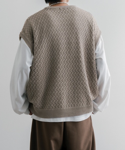 epnok（エプノック）の「透かし編みニットベスト（ベスト）」 - WEAR