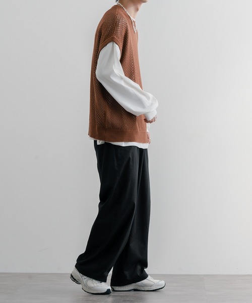 epnok（エプノック）の「透かし編みニットベスト（ベスト）」 - WEAR