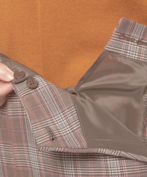 closet story（クローゼットストーリー）の「＜closet story（クローゼットストーリー）＞チェック ワイドパンツ -ウォッシャブル-（その他パンツ・レディース・ブラウン/ダークグレー・FREE）」の15枚目の写真