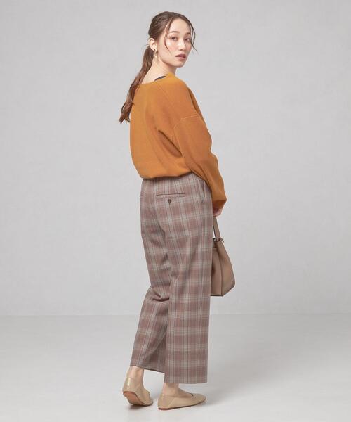 closet story（クローゼットストーリー）の「＜closet story（クローゼットストーリー）＞チェック ワイドパンツ -ウォッシャブル-（その他パンツ・レディース・ブラウン/ダークグレー・FREE）」の13枚目の写真