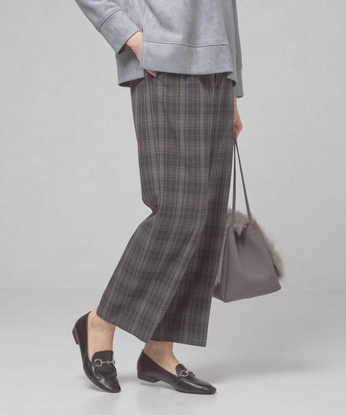 closet story（クローゼットストーリー）の「＜closet story（クローゼットストーリー）＞チェック ワイドパンツ -ウォッシャブル-（その他パンツ・レディース・ブラウン/ダークグレー・FREE）」の7枚目の写真