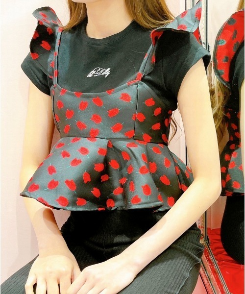 lilLilly（リルリリー）の「チューリップジャガードトップス（その他トップス・レディース・レッド/ピンク・FREE）」の13枚目の写真