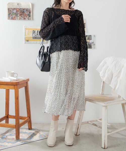 WEGO（ウィゴー）の「WEGO/【2点セット】キャミSETレースロンT（Tシャツ/カットソー・レディース・ホワイト/ブラック・FREE）」の21枚目の写真