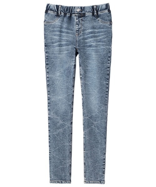 GeeRA(ジーラ)の「裏起毛ストレッチ美脚デニムレギンスパンツ(デニムパンツ・レディース・ケミカルウォッシュ/インディゴブルー/ブルー系その他/ブラック・MEDIUM/XX-LARGE/X-LARGE/SMALL/LARGE)」の1枚目の写真