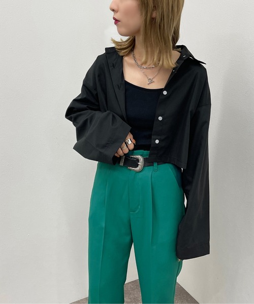 apres jour mignon(アプレジュールミニョン)の「2WAYスリーブショートシャツ【ZOZOTOWN限定アイテム】(シャツ/ブラウス・レディース・ブラック/オフホワイト/ライトブルー・X-LARGE/フリー)」の12枚目の写真