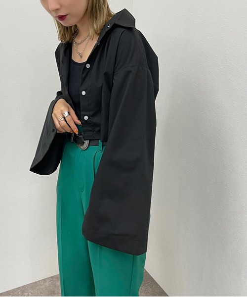 apres jour mignon(アプレジュールミニョン)の「2WAYスリーブショートシャツ【ZOZOTOWN限定アイテム】(シャツ/ブラウス・レディース・ブラック/オフホワイト/ライトブルー・X-LARGE/フリー)」の14枚目の写真