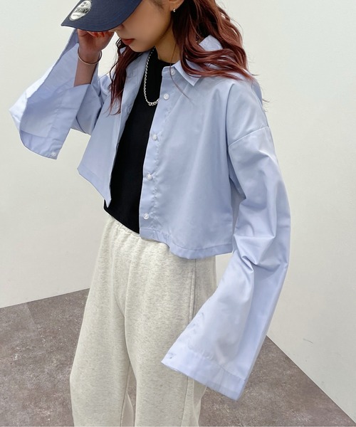 apres jour mignon(アプレジュールミニョン)の「2WAYスリーブショートシャツ【ZOZOTOWN限定アイテム】(シャツ/ブラウス・レディース・ブラック/オフホワイト/ライトブルー・X-LARGE/フリー)」の22枚目の写真