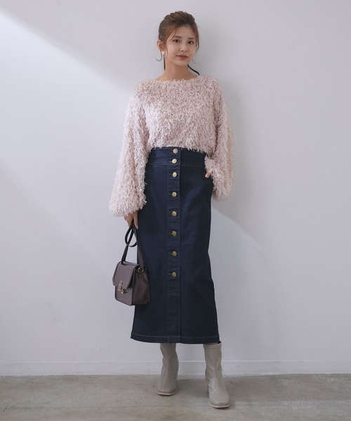 vis-`a-vis(ビサビ)の「【WEB限定】フワモコ!プルオーバー(Tシャツ/カットソー・レディース・キナリ/ダークブラウン/ピンク・FREE)」の8枚目の写真