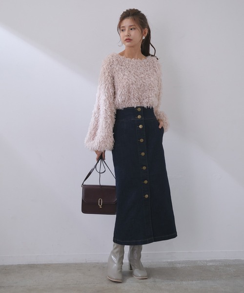 vis-`a-vis(ビサビ)の「【WEB限定】フワモコ!プルオーバー(Tシャツ/カットソー・レディース・キナリ/ダークブラウン/ピンク・FREE)」の10枚目の写真