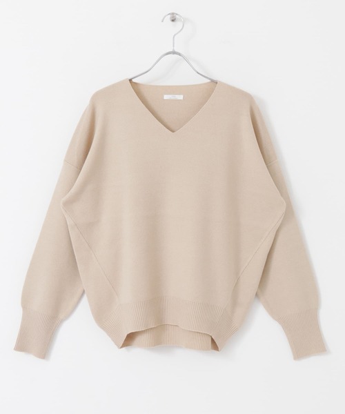 ITEMS URBANRESEARCH（アイテムズ アーバンリサーチ）の「ベーシックVネックニット（ニット/セーター・レディース・ベージュ/ブラウン/マスタード・FREE）」の12枚目の写真