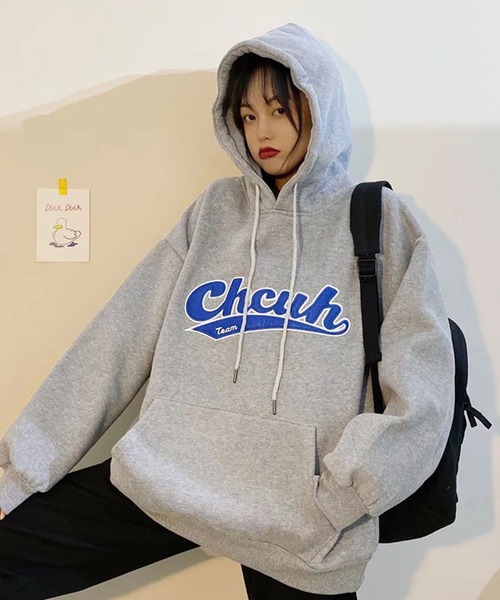 lala Born（ララボーン）の「フロントロゴオーバーサイズパーカー（パーカー・レディース・グレー/グリーン/イエロー・FREE）」の15枚目の写真