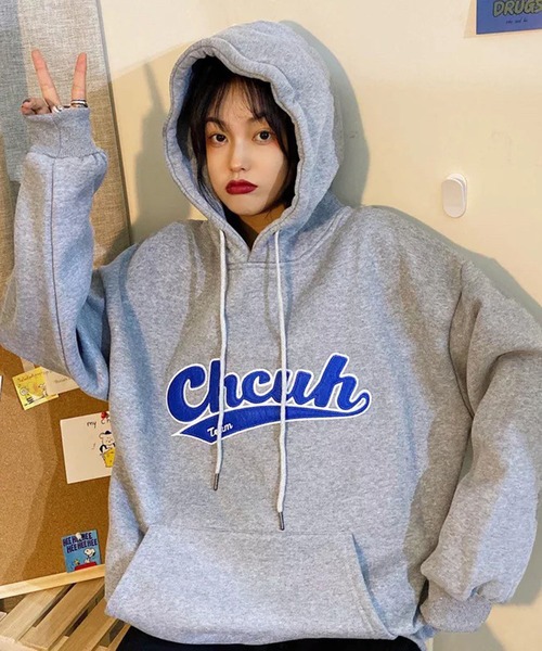 lala Born（ララボーン）の「フロントロゴオーバーサイズパーカー（パーカー・レディース・グレー/グリーン/イエロー・FREE）」の16枚目の写真