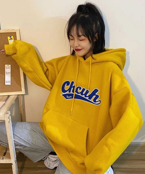 lala Born（ララボーン）の「フロントロゴオーバーサイズパーカー（パーカー・レディース・グレー/グリーン/イエロー・FREE）」の13枚目の写真