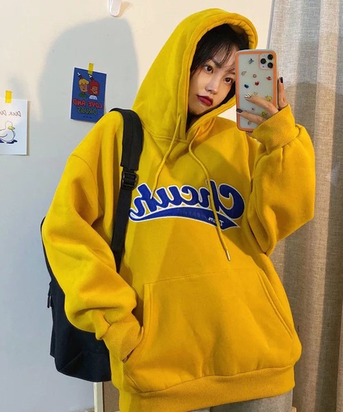 lala Born（ララボーン）の「フロントロゴオーバーサイズパーカー（パーカー・レディース・グレー/グリーン/イエロー・FREE）」の7枚目の写真