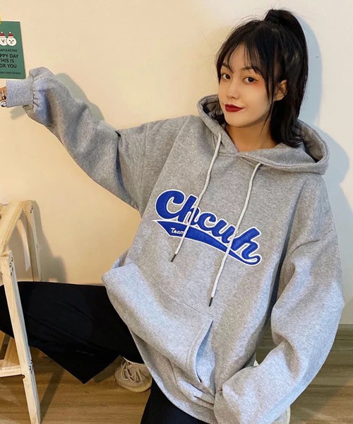 lala Born（ララボーン）の「フロントロゴオーバーサイズパーカー（パーカー・レディース・グレー/グリーン/イエロー・FREE）」の11枚目の写真