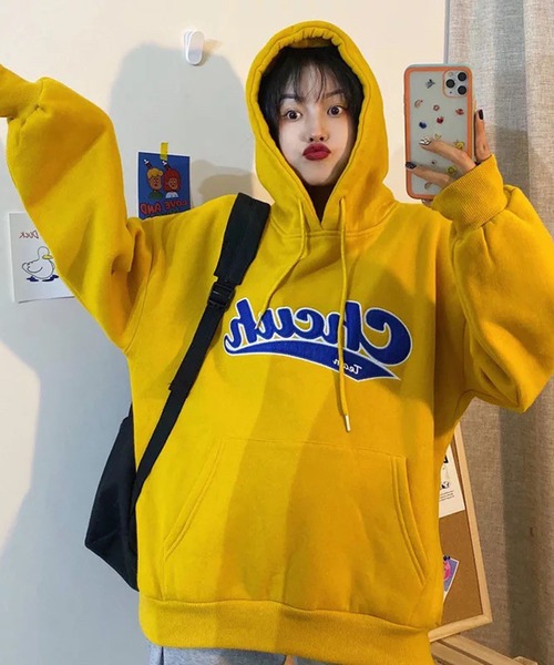 lala Born（ララボーン）の「フロントロゴオーバーサイズパーカー（パーカー・レディース・グレー/グリーン/イエロー・FREE）」の12枚目の写真