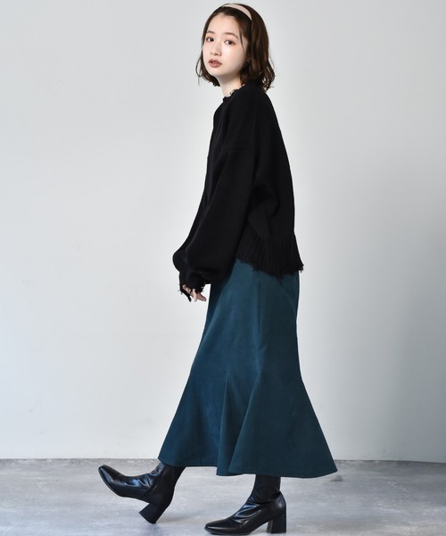 RETRO GIRL（レトロガール）の「ダメージアウトリンキングニット（ニット/セーター・レディース・ライトグレー/ブラック/ブルー/グリーン・FREE）」の7枚目の写真