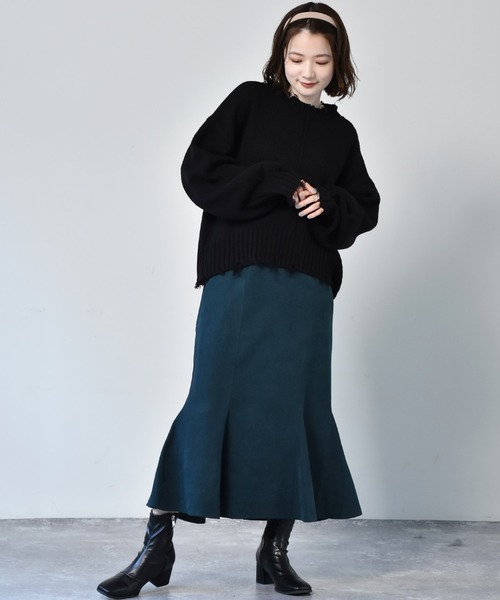 RETRO GIRL（レトロガール）の「ダメージアウトリンキングニット（ニット/セーター・レディース・ライトグレー/ブラック/ブルー/グリーン・FREE）」の19枚目の写真