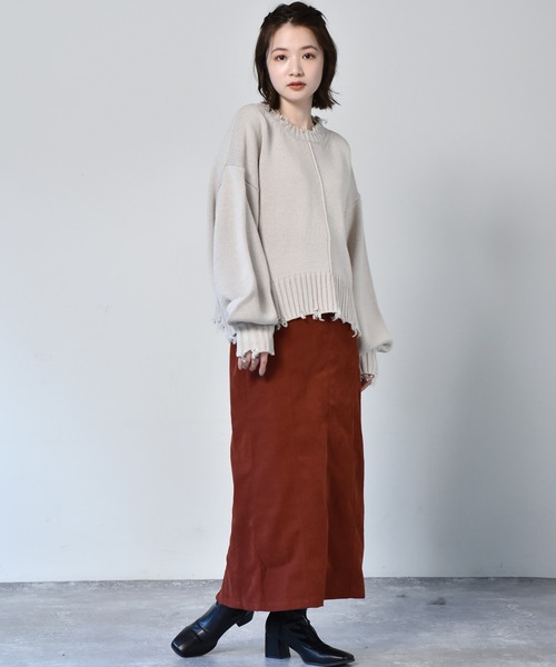 RETRO GIRL（レトロガール）の「ダメージアウトリンキングニット（ニット/セーター・レディース・ライトグレー/ブラック/ブルー/グリーン・FREE）」の17枚目の写真