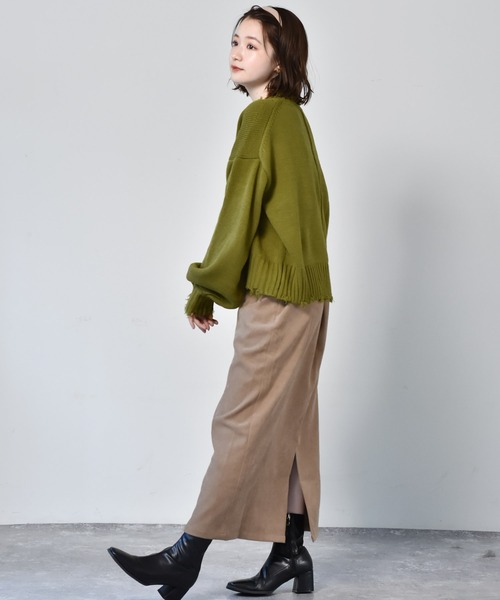 RETRO GIRL（レトロガール）の「ダメージアウトリンキングニット（ニット/セーター・レディース・ライトグレー/ブラック/ブルー/グリーン・FREE）」の5枚目の写真