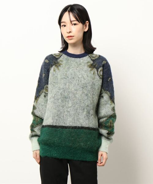 TOGA PULLA トーガ プルラ 21AW Mohair Jacquard knit pullover モヘアニットセーター TP12-XN207 ブルー 36 ITN0WL413RU2 TOGA PULLA（トーガ プルラ）の「【TOGA PULLA(トーガプルラ