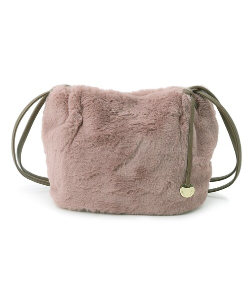 DRESKIP（ドレスキップ）の「◆フェイクファーつまみショルダー（ショルダーバッグ・レディース・ブラウン系1/ブラウン系その他/ピンク系/アイボリー・00）」の4枚目の写真