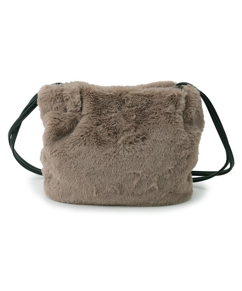 DRESKIP（ドレスキップ）の「◆フェイクファーつまみショルダー（ショルダーバッグ・レディース・ブラウン系1/ブラウン系その他/ピンク系/アイボリー・00）」の7枚目の写真