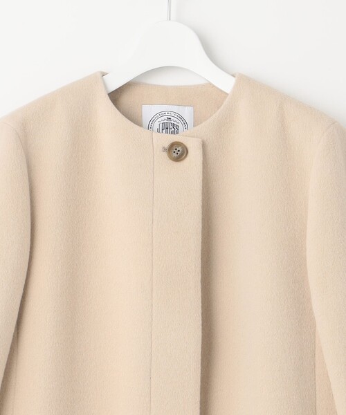 【ジェイプレス】アンゴラビーバー ノーカラーコート セール】 アンゴラビーバー ノーカラーコート （その他アウター）｜J