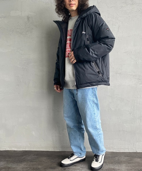 NANGA（ナンガ）の「[JEANSFACTORY×NANGA/ジーンズファクトリー×ナンガ] 別注 オーロラダウンジャケット（ダウンジャケット/コート・レディース・ベージュ/ブラック・XL/L/M/XS）」の16枚目の写真