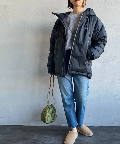 NANGA（ナンガ）の「[JEANSFACTORY×NANGA/ジーンズファクトリー×ナンガ] 別注 オーロラダウンジャケット（ダウンジャケット/コート・レディース・ベージュ/ブラック・XL/L/M/XS）」の19枚目の写真
