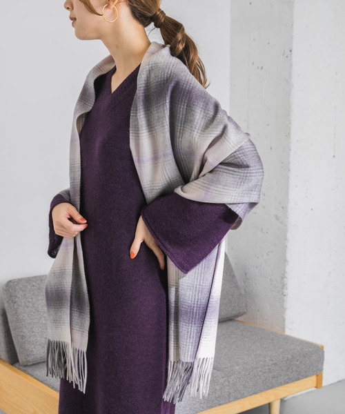 URBAN RESEARCH（アーバンリサーチ）の「ウールカシミヤストール（マフラー・レディース・ピンク/オリーブ/グレー/ラベンダー/その他1/その他2・FREE）」の10枚目の写真