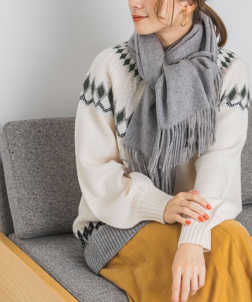 URBAN RESEARCH（アーバンリサーチ）の「ウールカシミヤストール（マフラー・レディース・ピンク/オリーブ/グレー/ラベンダー/その他1/その他2・FREE）」の13枚目の写真