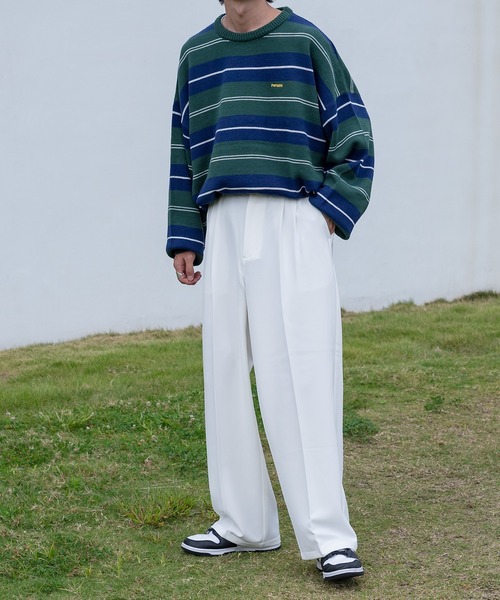 Perushu（ペルーシュ）の「センタープレスストレートスラックス（スラックス・メンズ・ホワイト/ブラック/ダークグリーン/イエロー・SMALL/MEDIUM/LARGE）」の7枚目の写真