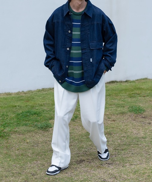 Perushu（ペルーシュ）の「センタープレスストレートスラックス（スラックス・メンズ・ホワイト/ブラック/ダークグリーン/イエロー・SMALL/MEDIUM/LARGE）」の6枚目の写真