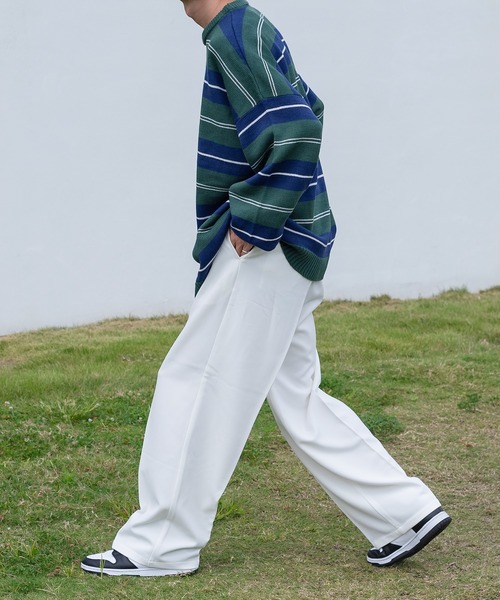 Perushu（ペルーシュ）の「センタープレスストレートスラックス（スラックス・メンズ・ホワイト/ブラック/ダークグリーン/イエロー・SMALL/MEDIUM/LARGE）」の8枚目の写真