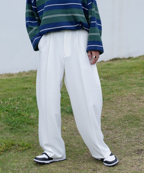 Perushu（ペルーシュ）の「センタープレスストレートスラックス（スラックス・メンズ・ホワイト/ブラック/ダークグリーン/イエロー・SMALL/MEDIUM/LARGE）」の10枚目の写真