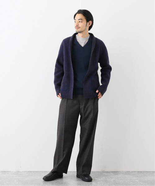 EDIFICE SELECT（エディフィスセレクト）の「【WKED / ウィークエンド】ショールカラー ニット（カーディガン/ボレロ・メンズ・ブルー系その他/ベージュ・LARGE/MEDIUM）」の3枚目の写真